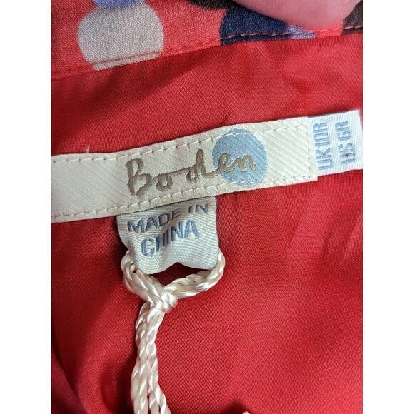 Boden Women Peach Pink Polka Dot Short Sleeve Midi Dress Size 6 - Picture 11 of 16